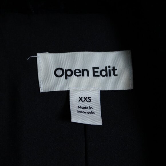 Open Edit Relaxed Velvet Blazer Navy Blue XXS - Picture 9 of 9